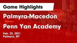 Palmyra-Macedon  vs Penn Yan Academy  Game Highlights - Feb. 23, 2021