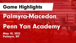 Palmyra-Macedon  vs Penn Yan Academy  Game Highlights - May 18, 2022