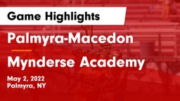 Palmyra-Macedon  vs Mynderse Academy Game Highlights - May 2, 2022