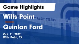 Wills Point  vs Quinlan Ford  Game Highlights - Oct. 11, 2022