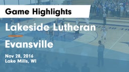 Lakeside Lutheran  vs Evansville  Game Highlights - Nov 28, 2016