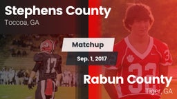 Matchup: Stephens County vs. Rabun County  2017