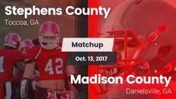 Matchup: Stephens County vs. Madison County  2017