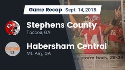 Recap: Stephens County  vs. Habersham Central 2018