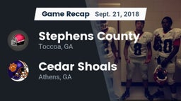 Recap: Stephens County  vs. Cedar Shoals   2018