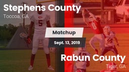 Matchup: Stephens County vs. Rabun County  2019