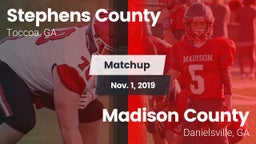 Matchup: Stephens County vs. Madison County  2019