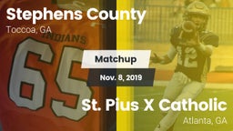 Matchup: Stephens County vs. St. Pius X Catholic  2019