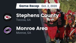 Recap: Stephens County  vs. Monroe Area  2020