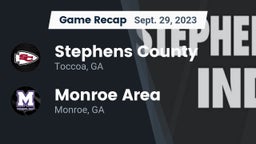Recap: Stephens County  vs. Monroe Area  2023