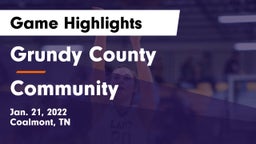 Grundy County  vs Community  Game Highlights - Jan. 21, 2022