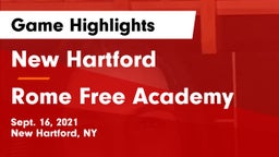 New Hartford  vs Rome Free Academy  Game Highlights - Sept. 16, 2021