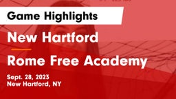 New Hartford  vs Rome Free Academy  Game Highlights - Sept. 28, 2023