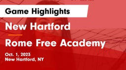 New Hartford  vs Rome Free Academy  Game Highlights - Oct. 1, 2023