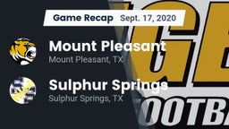 Recap: Mount Pleasant  vs. Sulphur Springs  2020