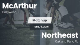 Matchup: McArthur  vs. Northeast  2016