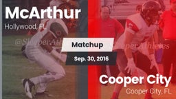 Matchup: McArthur  vs. Cooper City  2016