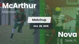 Matchup: McArthur  vs. Nova  2016