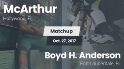 Matchup: McArthur  vs. Boyd H. Anderson 2017