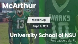 Matchup: McArthur  vs. University School of NSU 2019