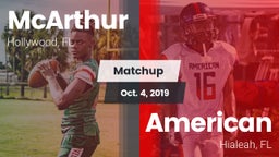 Matchup: McArthur  vs. American  2019