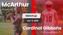 Matchup: McArthur  vs. Cardinal Gibbons  2019