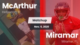 Matchup: McArthur  vs. Miramar  2020