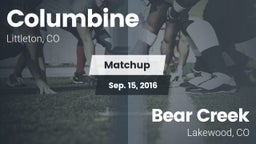 Matchup: Columbine High vs. Bear Creek  2016