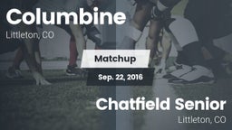 Matchup: Columbine High vs. Chatfield Senior  2016