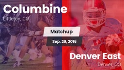 Matchup: Columbine High vs. Denver East  2016