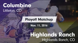 Matchup: Columbine High vs. Highlands Ranch  2016