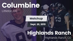Matchup: Columbine High vs. Highlands Ranch  2019
