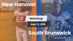 Matchup: New Hanover High vs. South Brunswick  2018