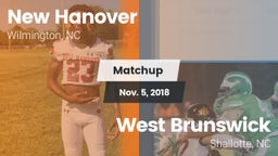 Matchup: New Hanover High vs. West Brunswick  2018