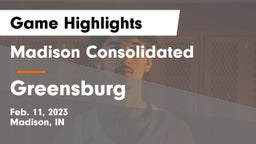 Madison Consolidated  vs Greensburg  Game Highlights - Feb. 11, 2023