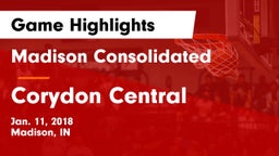 Madison Consolidated  vs Corydon Central  Game Highlights - Jan. 11, 2018