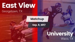 Matchup: East View High vs. University  2017