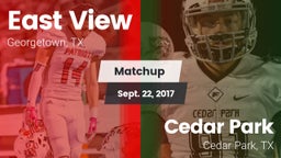 Matchup: East View High vs. Cedar Park  2017