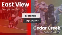 Matchup: East View High vs. Cedar Creek  2017
