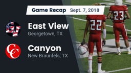 Recap: East View  vs. Canyon  2018