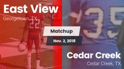 Matchup: East View High vs. Cedar Creek  2018