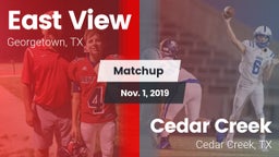 Matchup: East View High vs. Cedar Creek  2019