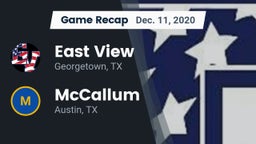 Recap: East View  vs. McCallum  2020