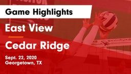 East View  vs Cedar Ridge  Game Highlights - Sept. 22, 2020