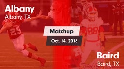 Matchup: Albany  vs. Baird  2016