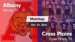 Matchup: Albany  vs. Cross Plains  2016