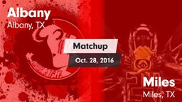 Matchup: Albany  vs. Miles  2016