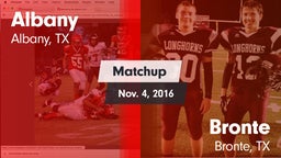 Matchup: Albany  vs. Bronte  2016