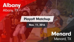 Matchup: Albany  vs. Menard  2016