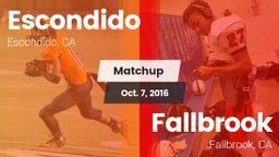 Matchup: Escondido High vs. Fallbrook  2016
